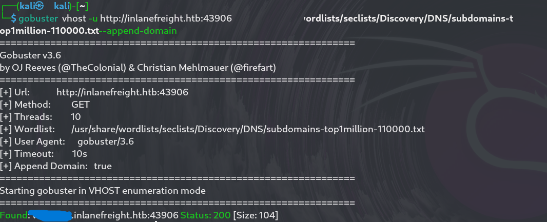 Gobuster Subdomain Enumeration